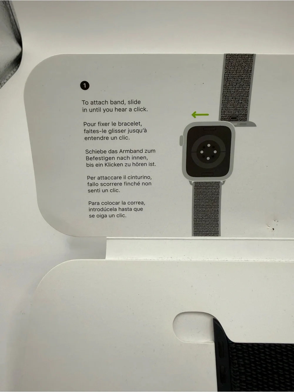 Apple Watch Black Nylon Sport Loop Band Blue Accent Official New